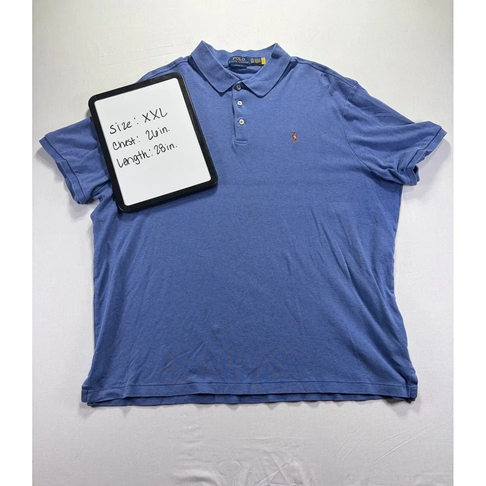 Polo Ralph‎ Lauren Mens Classic Fit Polo Shirt Blue Heather XXLarge
